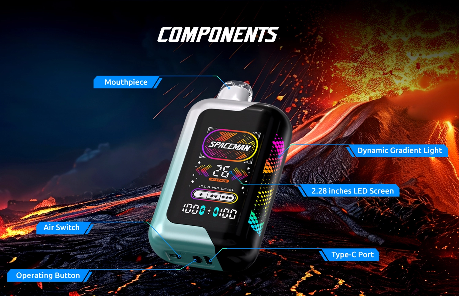 Smok Spaceman SP40000 4万パフ 出力調整対応大容量VAPE