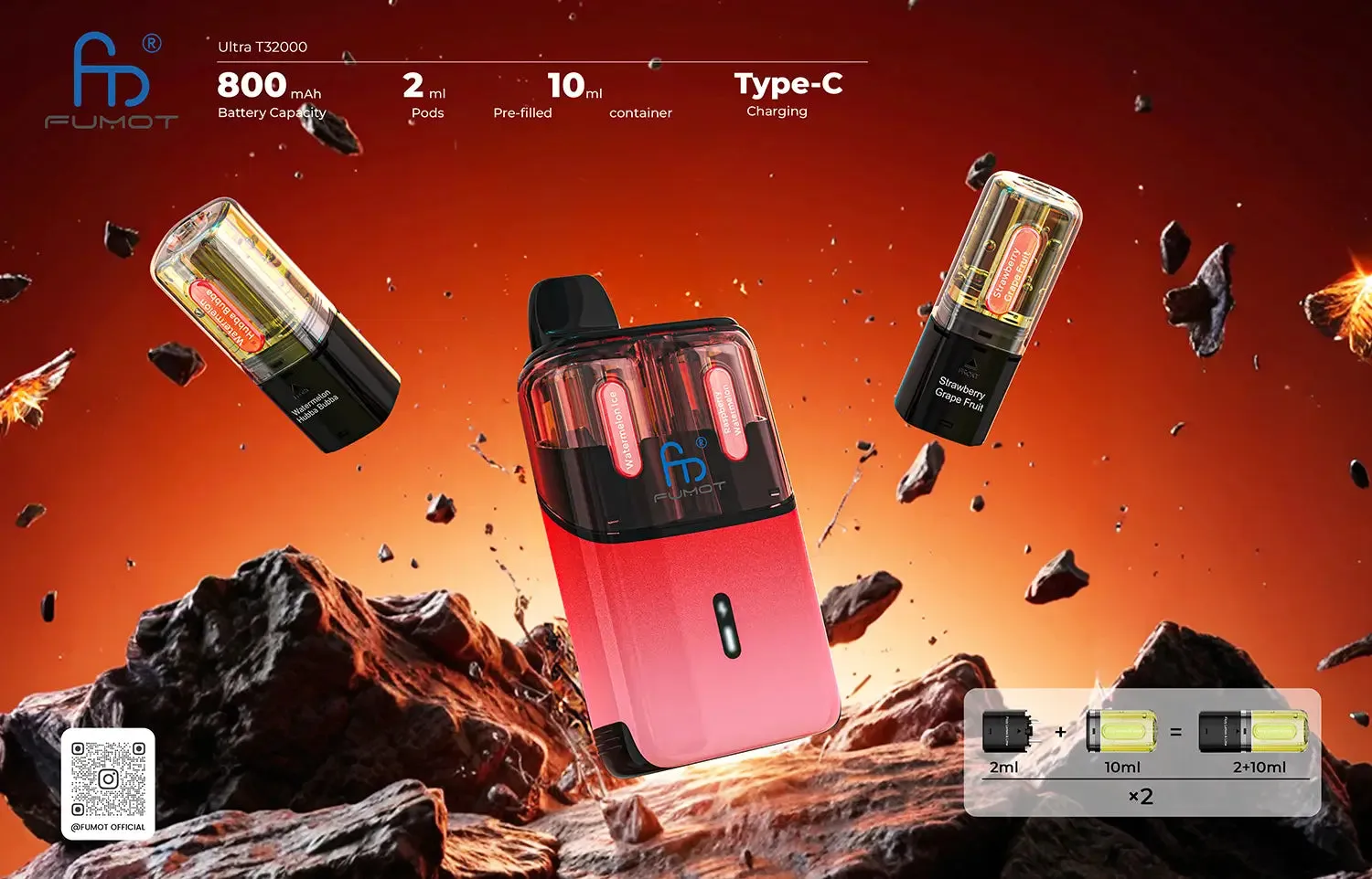 Fumot T32000 Ultra 3.2万パフ フレーバー切替式大容量VAPE