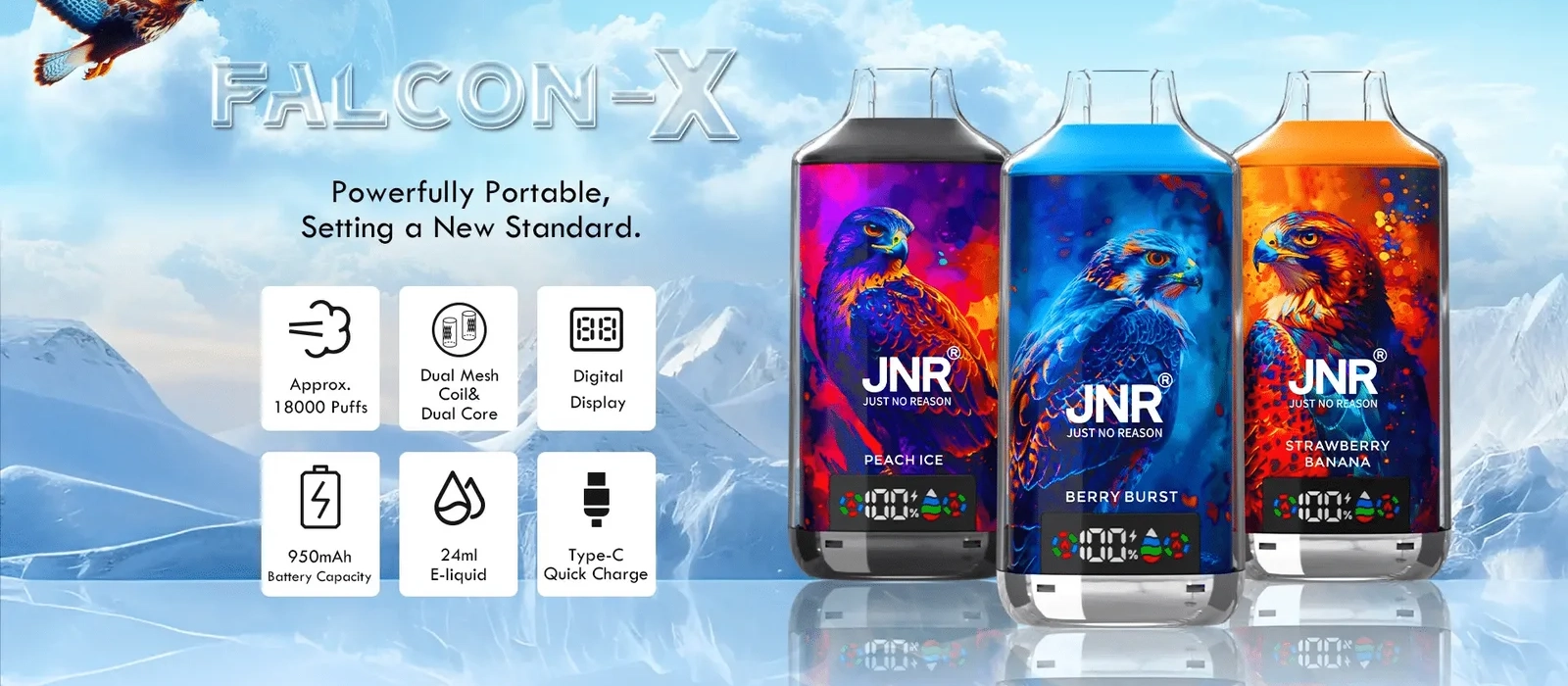 海外人気ニコチンベイプ JNR Falcon X 18000